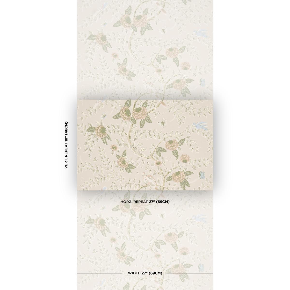 Schumacher Tole Bird Petal Wallpaper