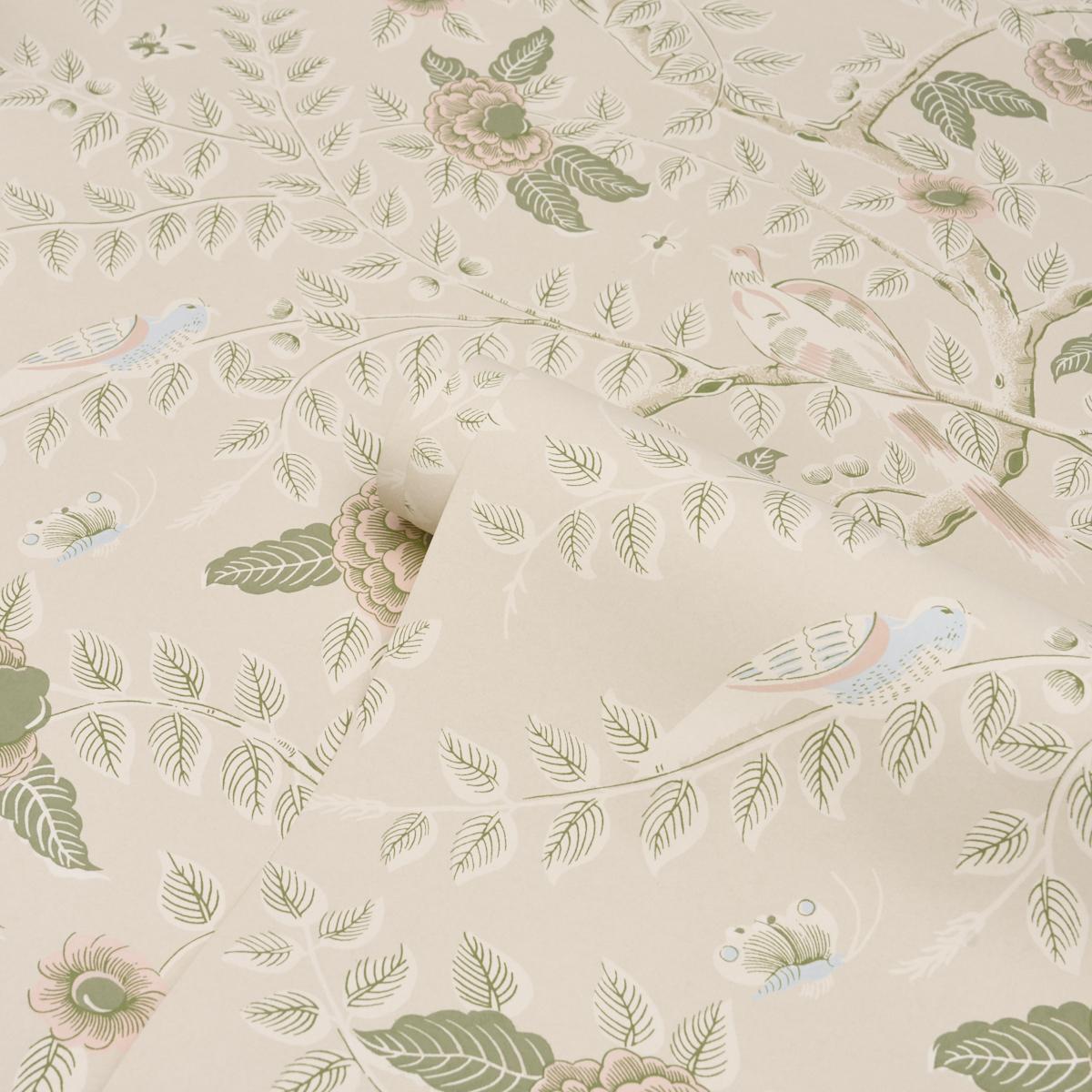 Schumacher Tole Bird Petal Wallpaper
