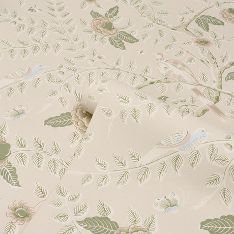 Schumacher Tole Bird Petal Wallpaper