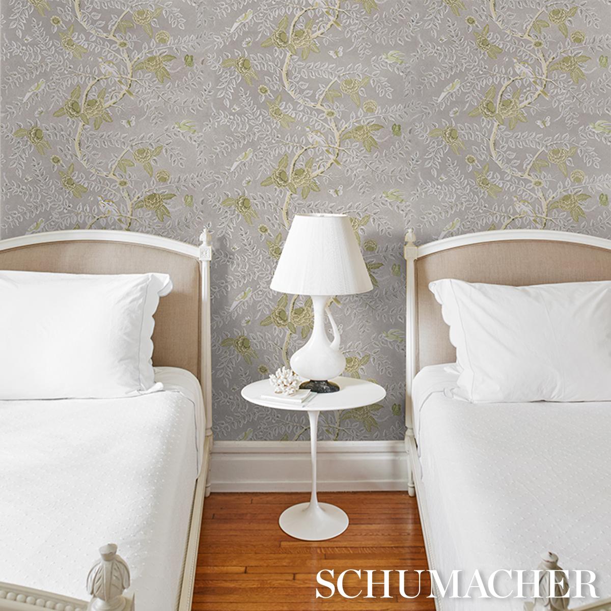 Schumacher Tole Bird Spring Wallpaper