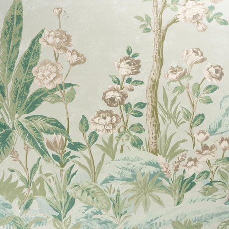 Schumacher Charlotte'S Garden 2 Panel Set Celadon Wallpaper