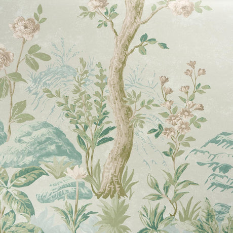 Schumacher Charlotte'S Garden 2 Panel Set Celadon Wallpaper