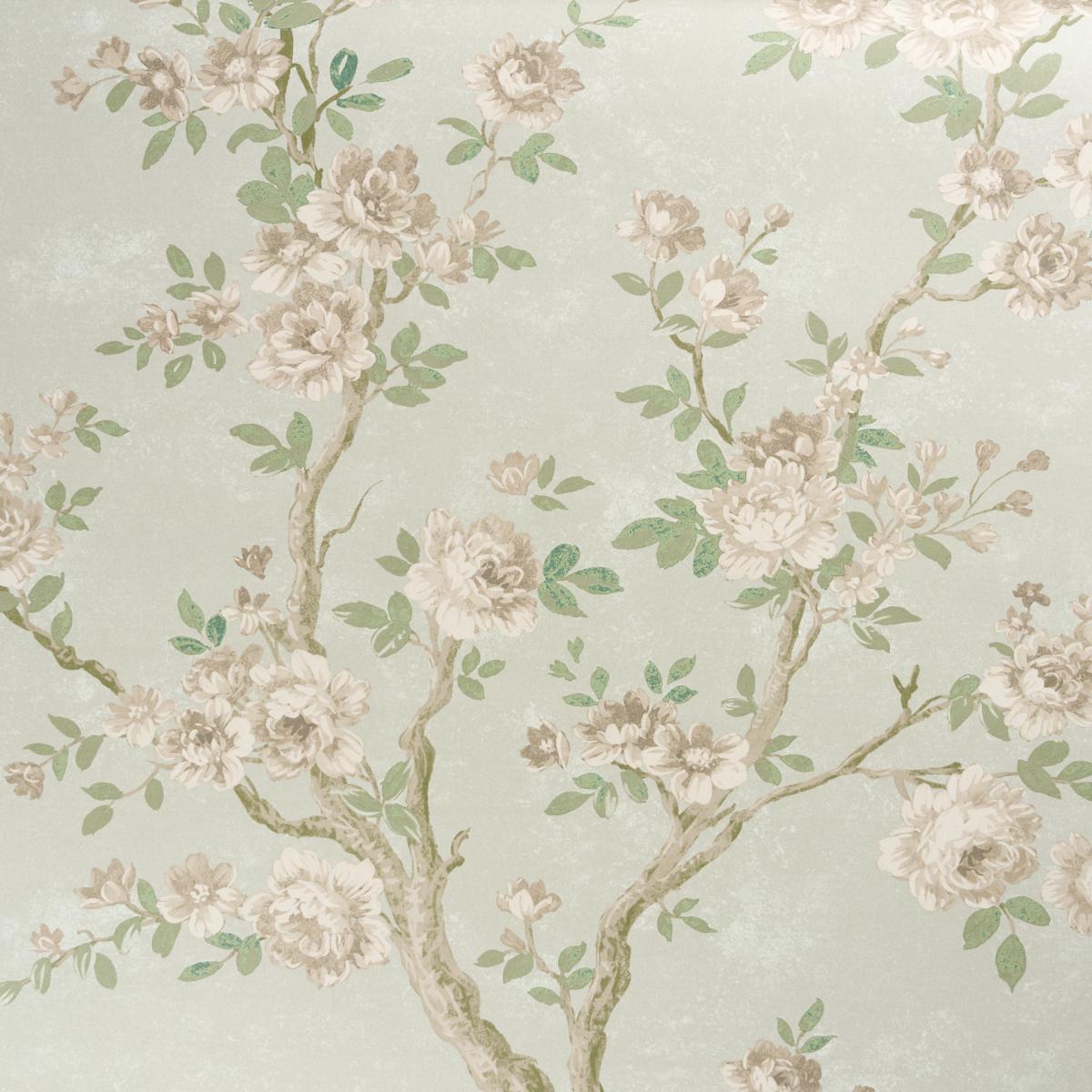 Schumacher Charlotte'S Garden 2 Panel Set Celadon Wallpaper