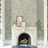 Schumacher Charlotte'S Garden 2 Panel Set Celadon Wallpaper