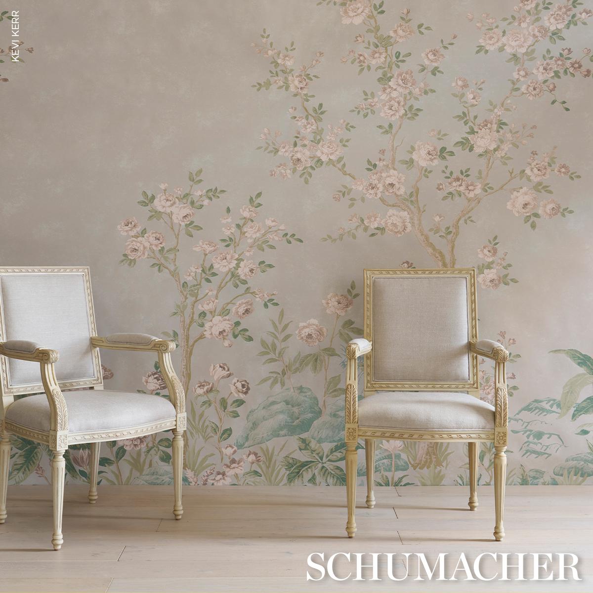 Schumacher Charlotte'S Garden 2 Panel Set Celadon Wallpaper