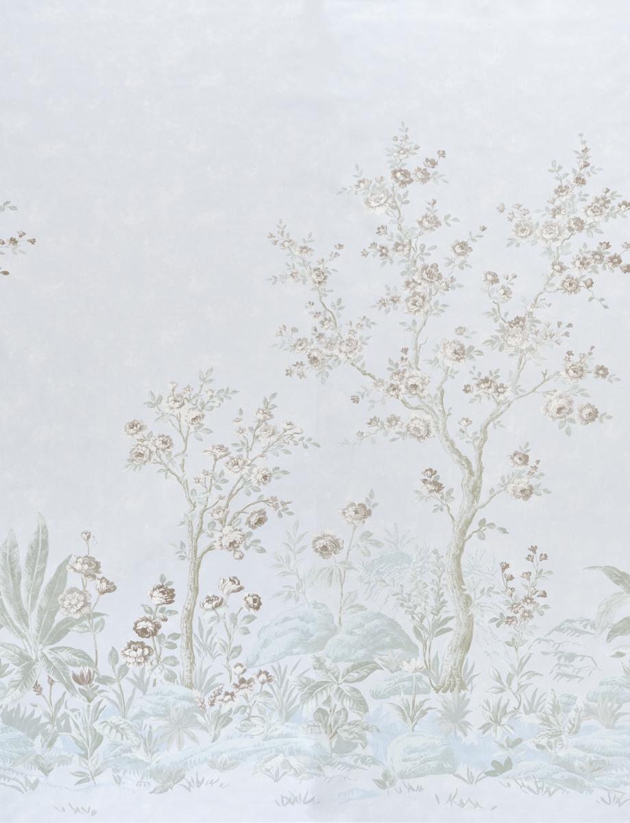 Schumacher Charlotte'S Garden 2 Panel Set Periwinkle Wallpaper