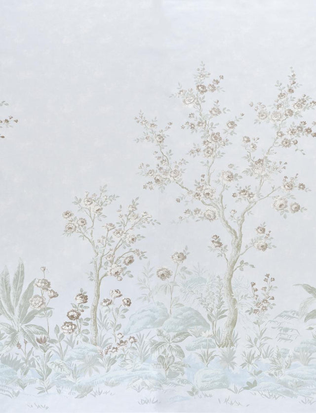 Schumacher Charlotte'S Garden 2 Panel Set Periwinkle Wallpaper