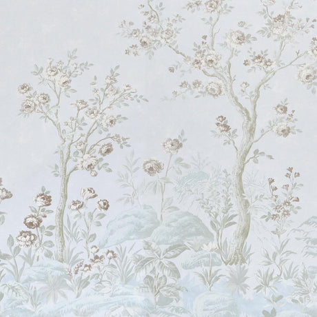 Schumacher Charlotte'S Garden 2 Panel Set Periwinkle Wallpaper