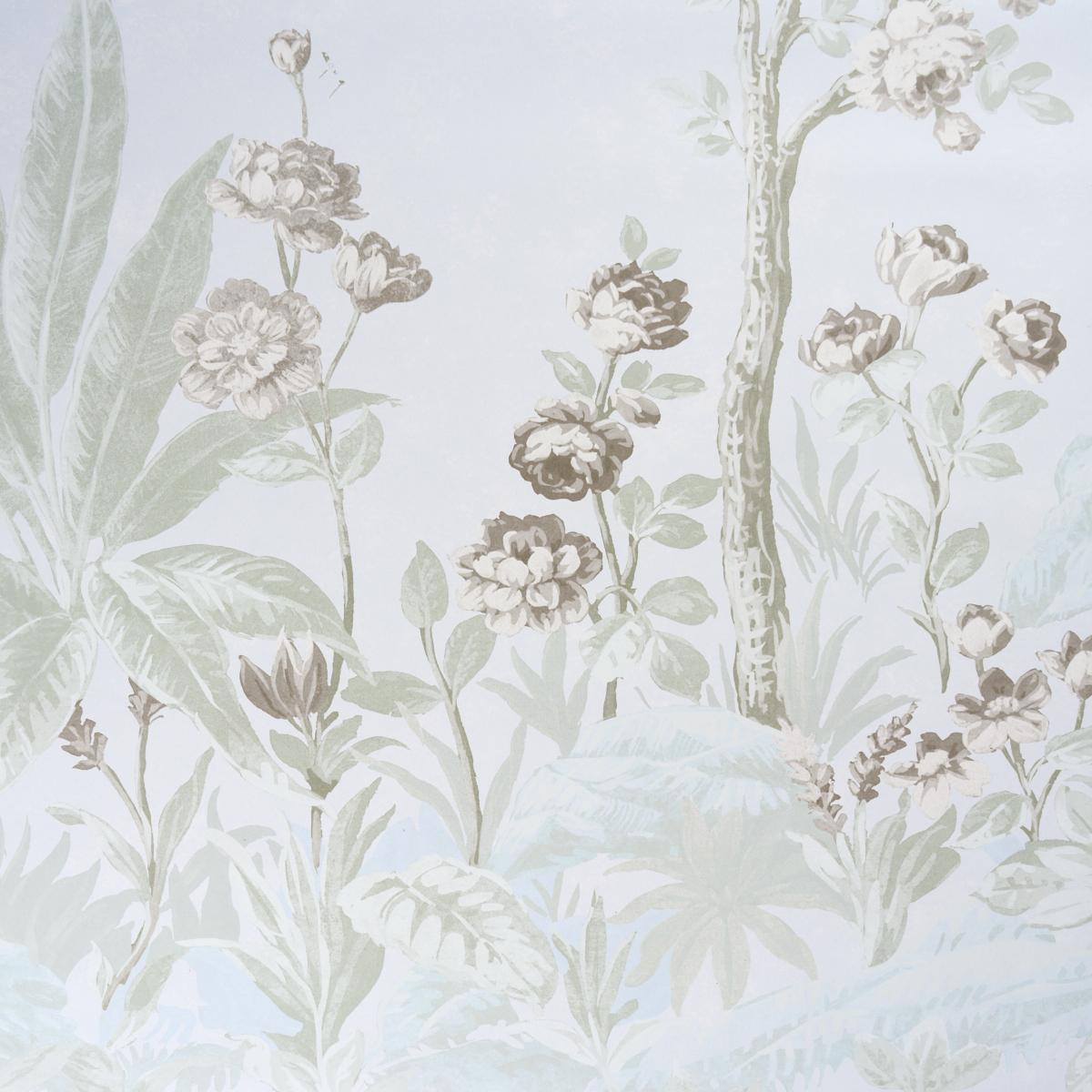 Schumacher Charlotte'S Garden 2 Panel Set Periwinkle Wallpaper