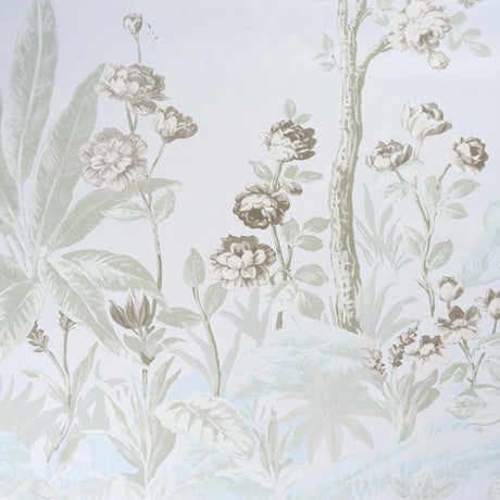 Schumacher Charlotte'S Garden 2 Panel Set Periwinkle Wallpaper