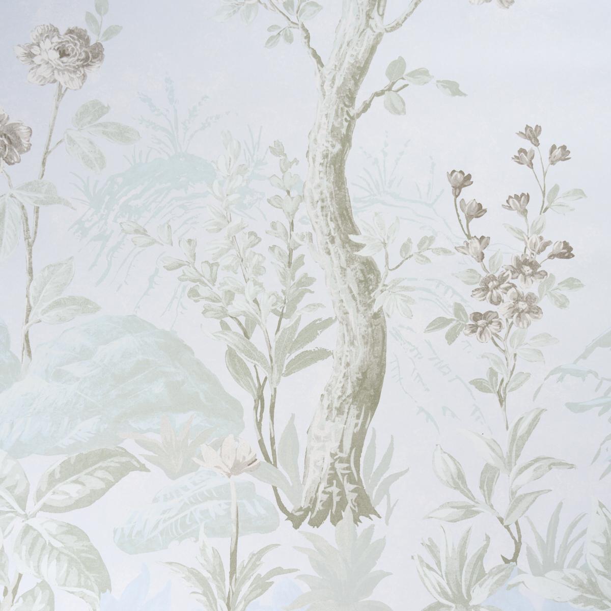 Schumacher Charlotte'S Garden 2 Panel Set Periwinkle Wallpaper