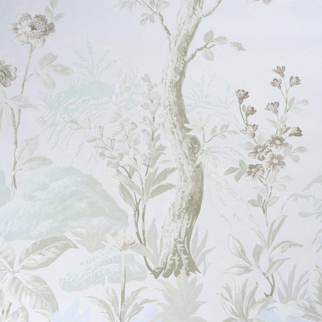 Schumacher Charlotte'S Garden 2 Panel Set Periwinkle Wallpaper