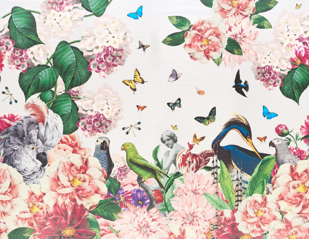 Schumacher Flores Paradisi 4 Panel Set Rose & Peony Wallpaper