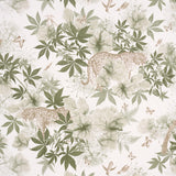 Schumacher Nocturnum Ivory & Olive Wallpaper