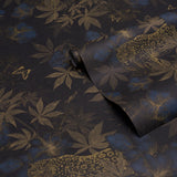 Schumacher Nocturnum Indigo & Ochre Wallpaper