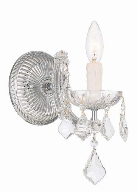 Crystorama Maria Theresa 1 Light Spectra Crystal Polished Chrome Sconce