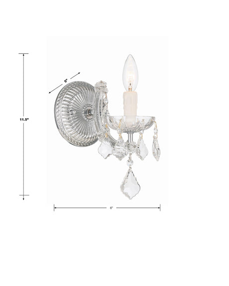 Crystorama Maria Theresa 1 Light Spectra Crystal Polished Chrome Sconce