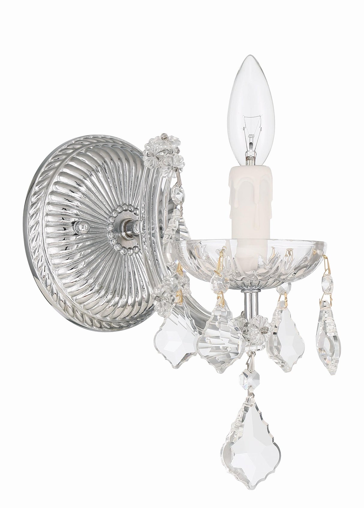Crystorama Maria Theresa 1 Light Spectra Crystal Polished Chrome Sconce