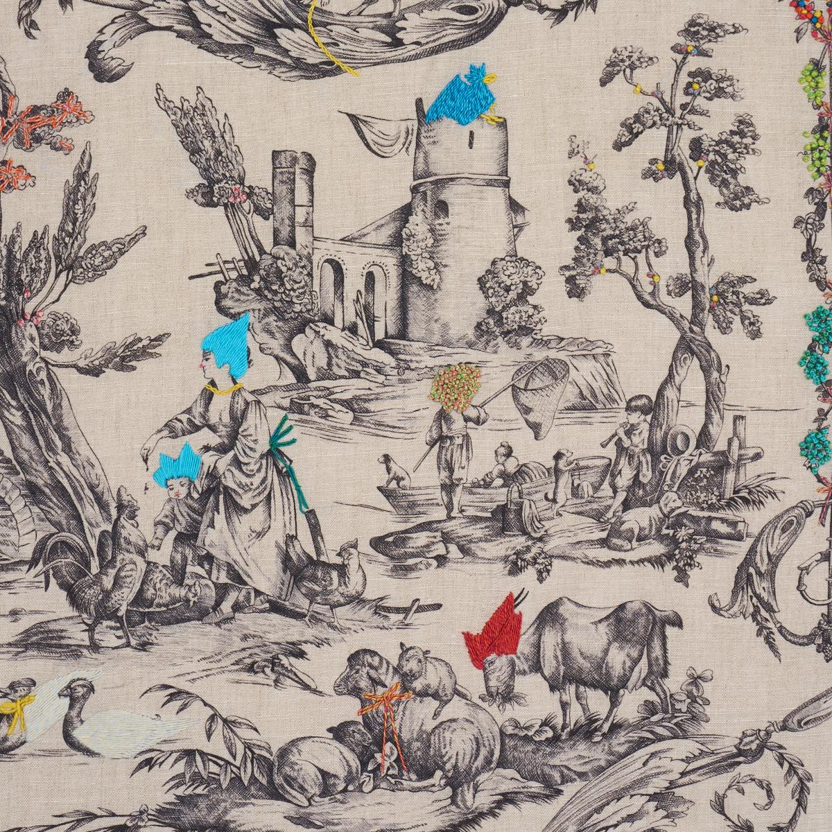 Schumacher La Liberte Americaine Toile Multiverse Fabric