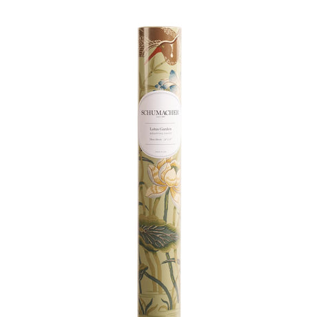Schumacher Aqua 37" x 24" Lotus Garden Wrapping Paper