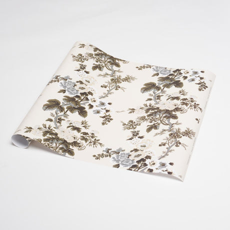 Schumacher Charcoal 37" x 24" Pyne Hollyhock Wrapping Paper