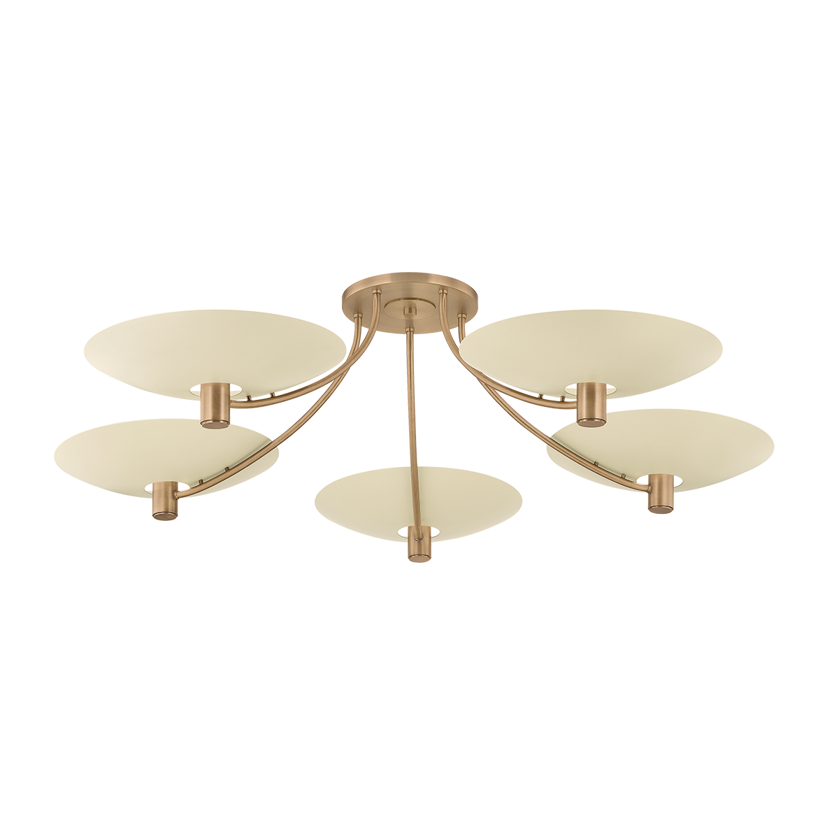 Troy Lighting Wolfe PATINA BRASS/SOFT SAND 60W x 14.25H Semi-Flush Mount