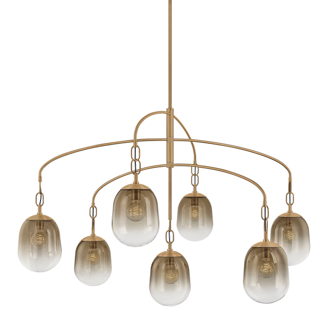 Troy Lighting Harvey PATINA BRASS 59W x 38.5H Chandelier