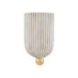 Mitzi Amira AGED BRASS/CERAMIC FLUTED CREAM 6.25W x 10.25H Wall Sconce
