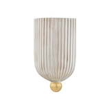 Mitzi Amira AGED BRASS/CERAMIC FLUTED CREAM 6.25W x 10.25H Wall Sconce