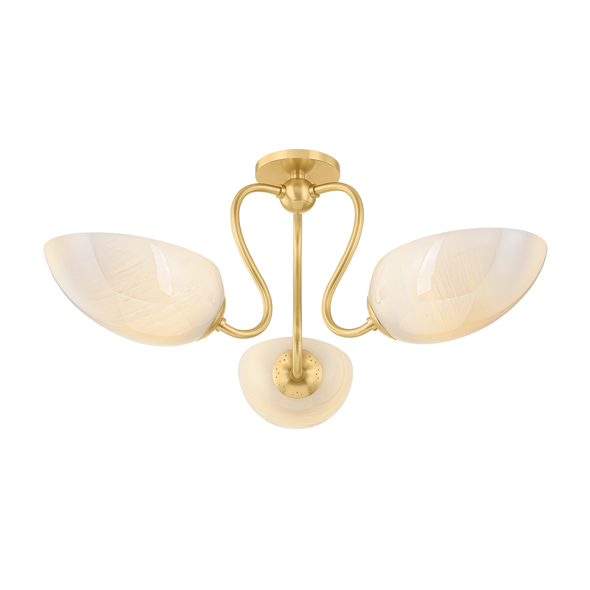 Mitzi REVA AGED BRASS 27.5W x 11.75H Semi-Flush Mount