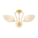 Mitzi REVA AGED BRASS 27.5W x 11.75H Semi-Flush Mount