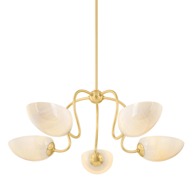 Mitzi REVA AGED BRASS 34W x 13H Chandelier