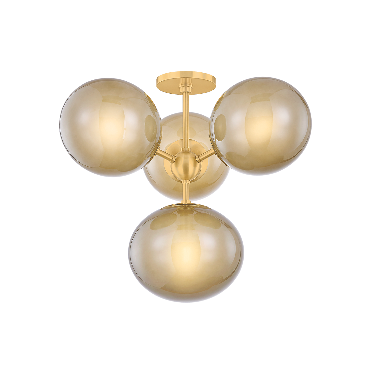 Mitzi ZALEY AGED BRASS 20.5W x 17.75H Semi-Flush Mount