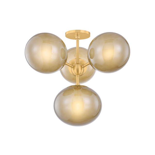 Mitzi ZALEY AGED BRASS 20.5W x 17.75H Semi-Flush Mount