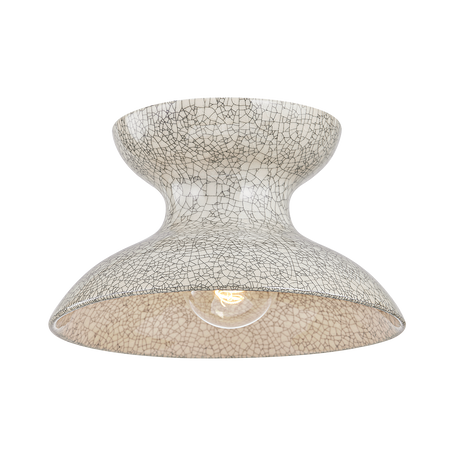 Mitzi Carina AGED BRASS/CERAMIC BELGIAN CRACKLE 11W x 6.5H Flush Mount