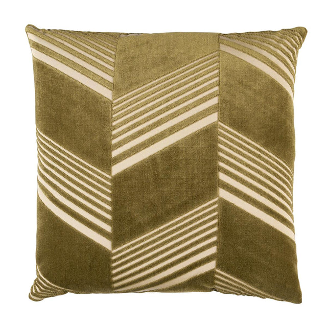 Schumacher Olive 18" x 18" Jessie Cut Velvet Pillow