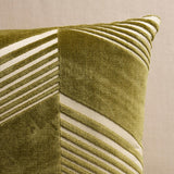 Schumacher Olive 20" x 20" Jessie Cut Velvet Pillow