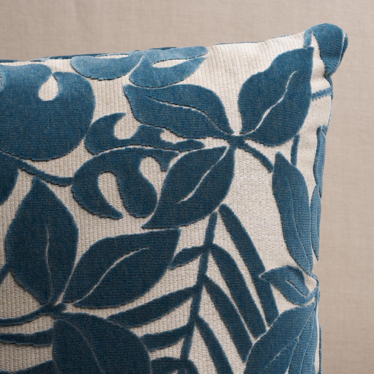 Schumacher Cadet 22" x 22" Miramar I/O Velvet Pillow