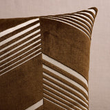 Schumacher Sable 22" x 22" Jessie Cut Velvet Pillow