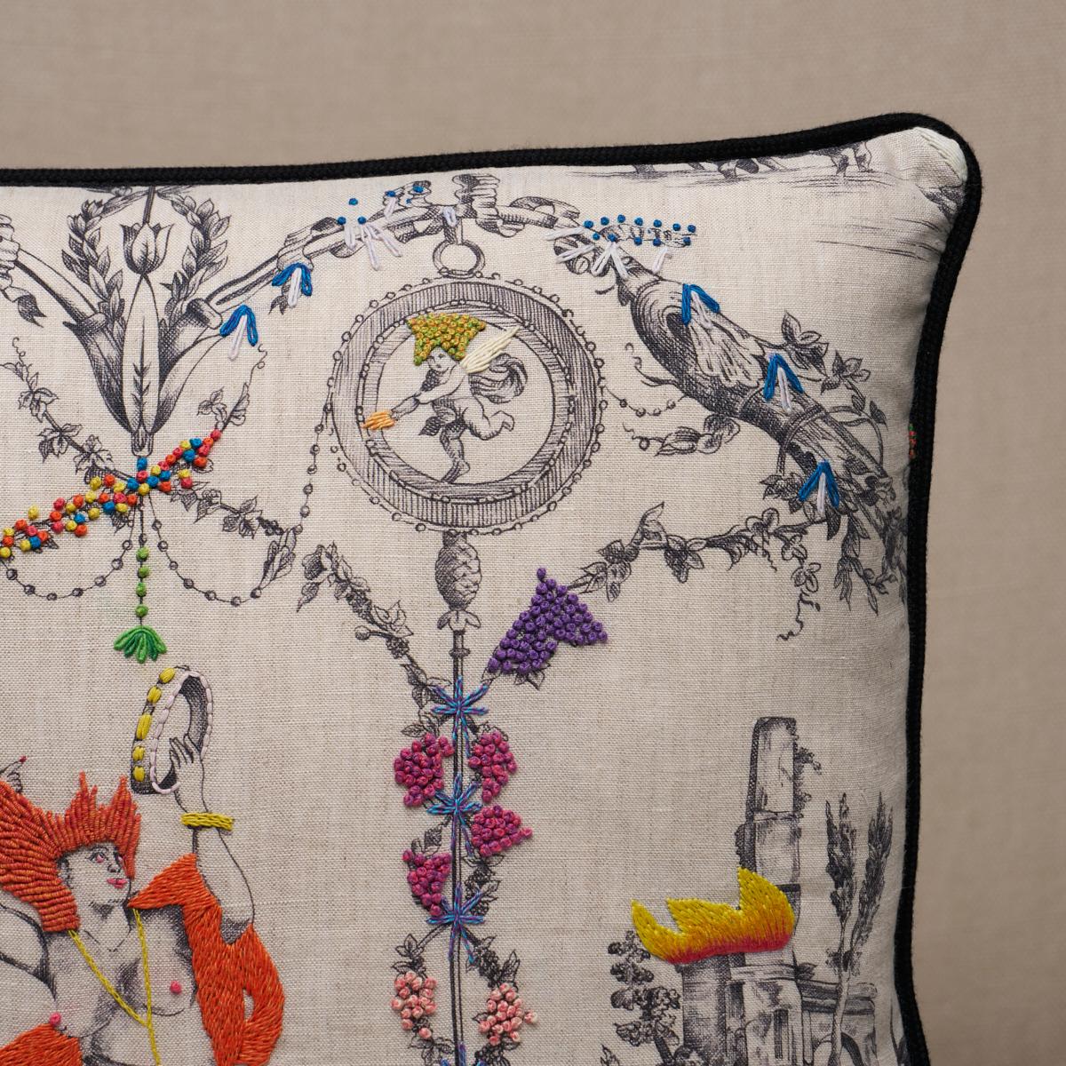 Schumacher Multiverse 18" x 18" La Libert Americaine Pillow