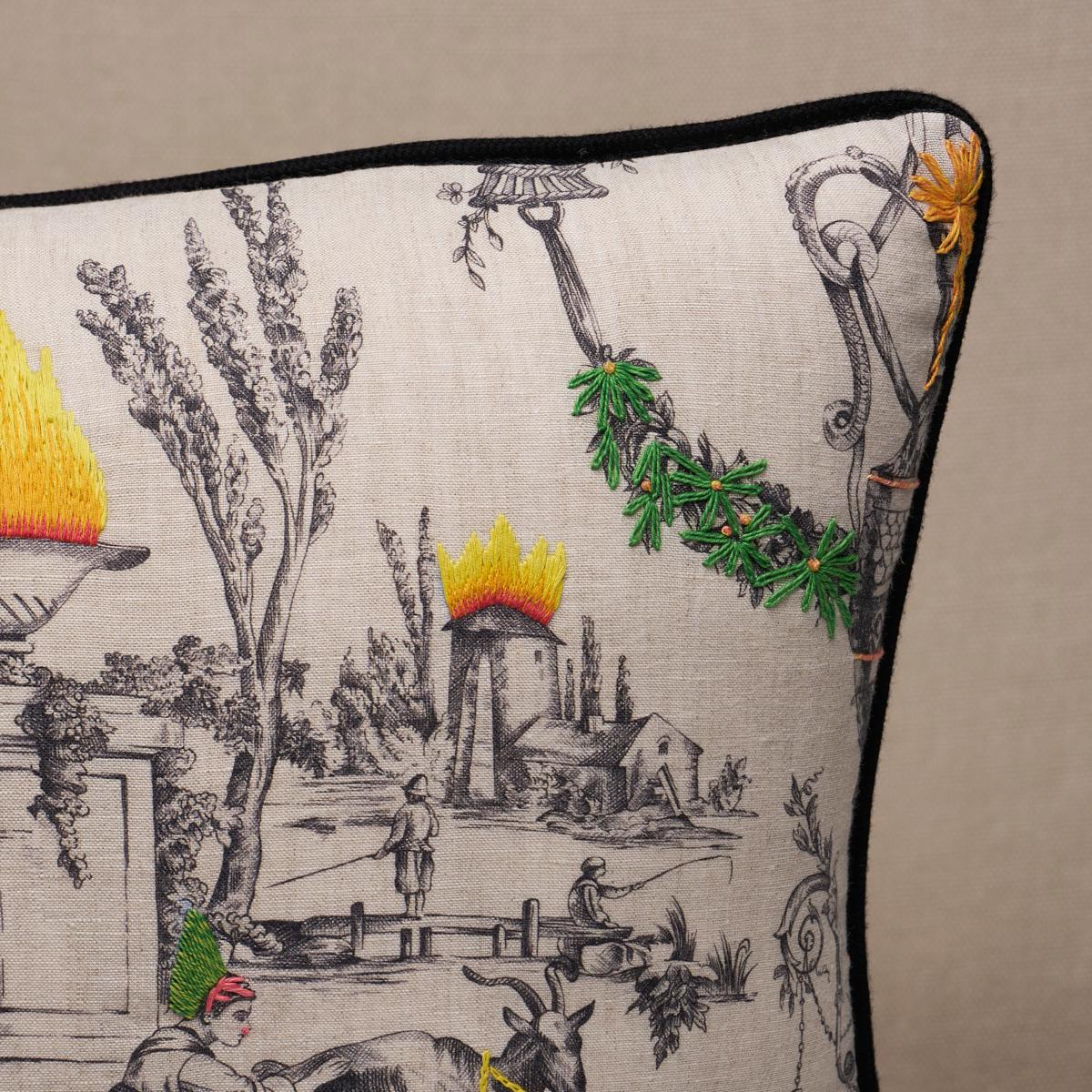 Schumacher Multiverse 24" x 16" La Libert Americaine Pillow