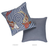 Schumacher Indigo 20" x 20" Koi Fish Pillow
