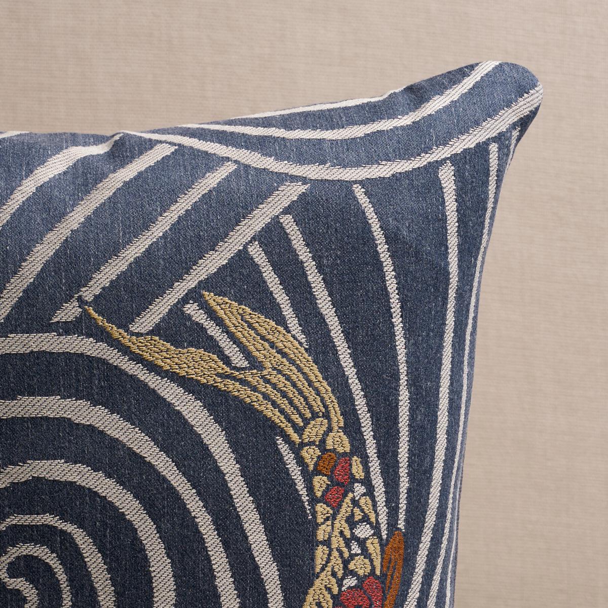 Schumacher Indigo 20" x 20" Koi Fish Pillow