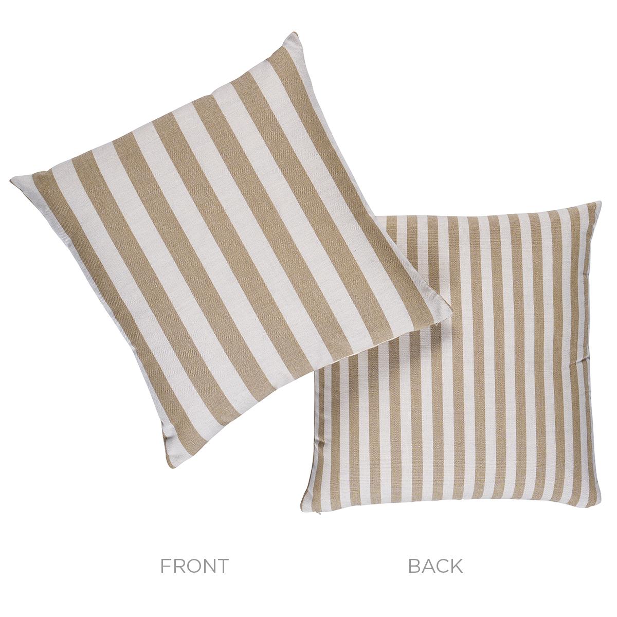 Schumacher Sand 18" x 18" Hanson I/O Stripe Pillow