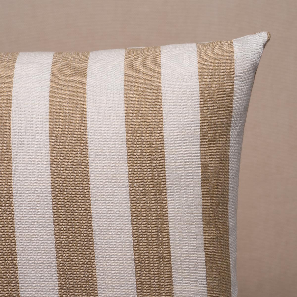 Schumacher Sand 20" x 20" Hanson I/O Stripe Pillow