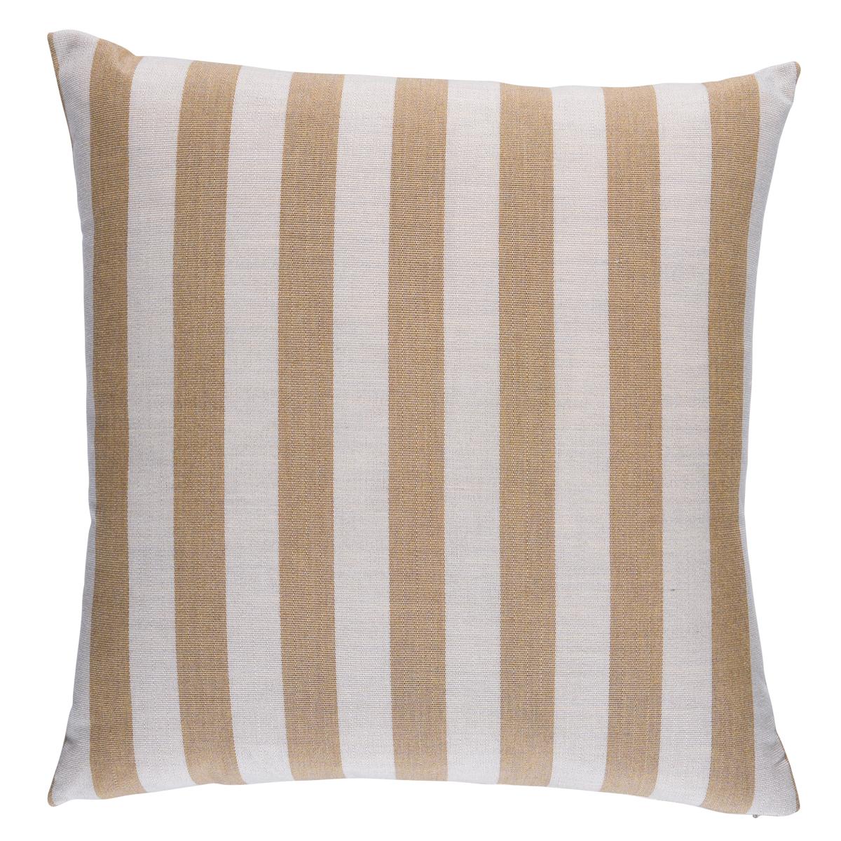 Schumacher Sand 22" x 22" Hanson I/O Stripe Pillow