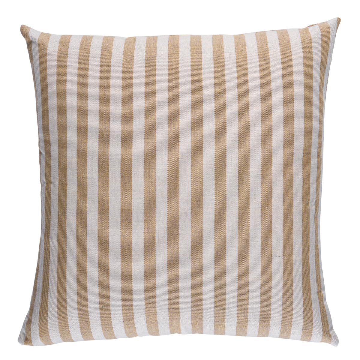 Schumacher Sand 22" x 22" Hanson I/O Stripe Pillow