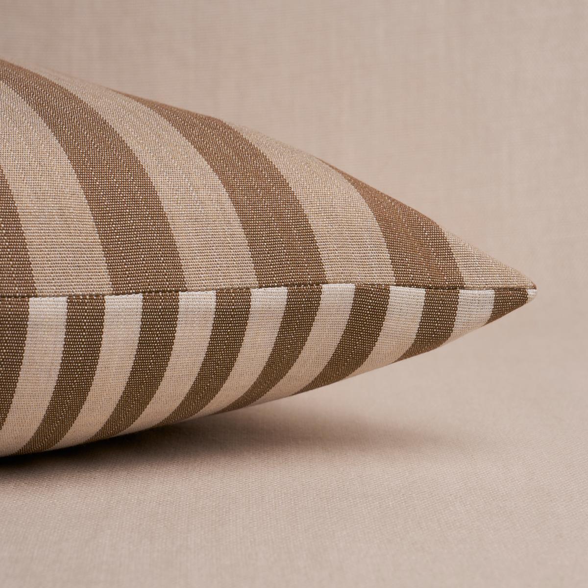 Schumacher Flax 22" x 22" Hanson I/O Stripe Pillow