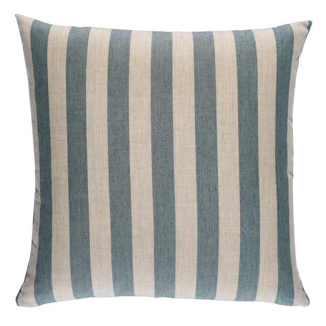 Schumacher Teal 20" x 20" Hanson I/O Stripe Pillow