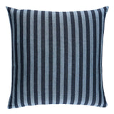 Schumacher Navy 18" x 18" Hanson I/O Stripe Pillow